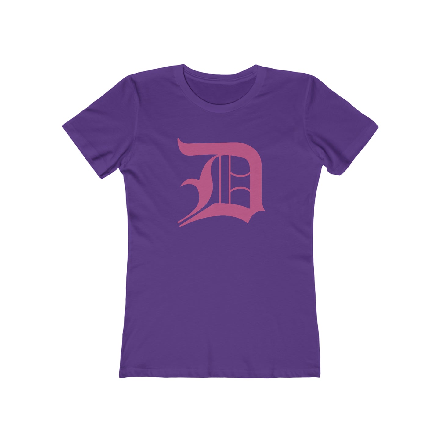 Detroit 'Old English D' T-Shirt (Apple Blossom Pink) | Women's Boyfriend Cut