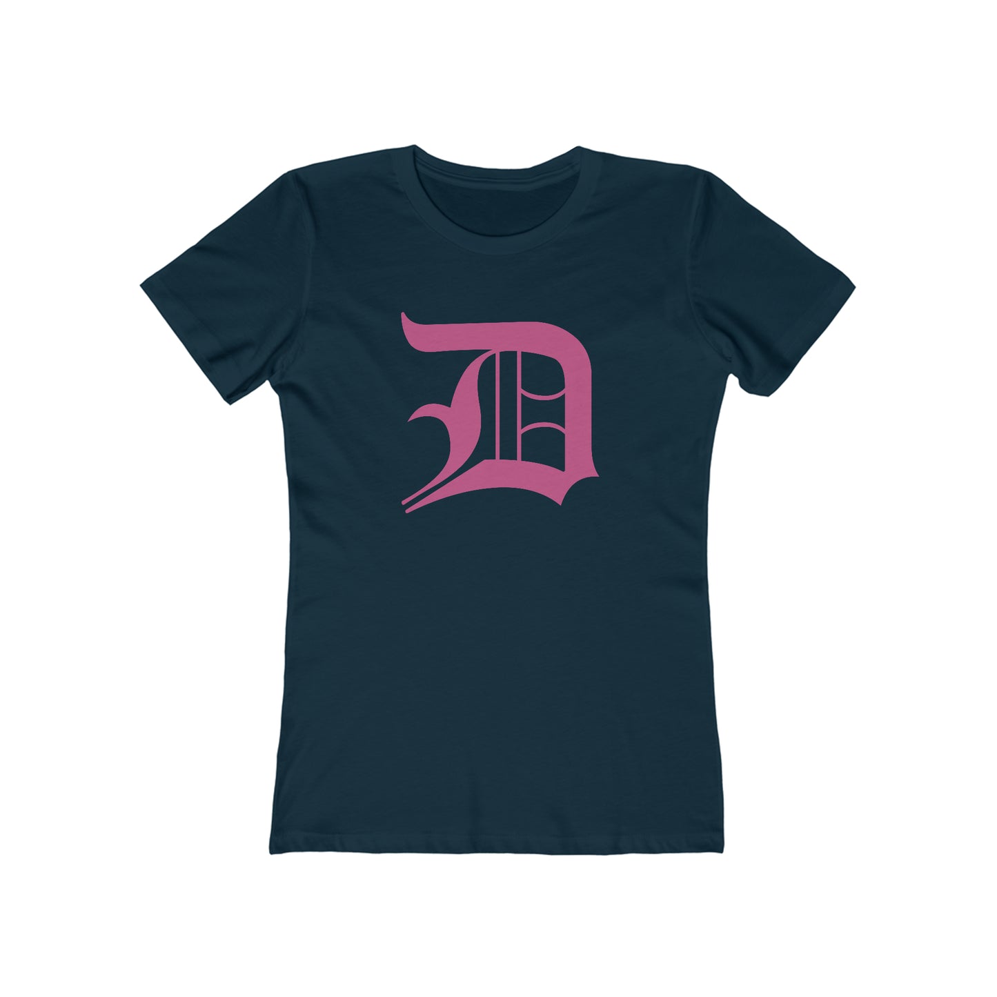 Detroit 'Old English D' T-Shirt (Apple Blossom Pink) | Women's Boyfriend Cut