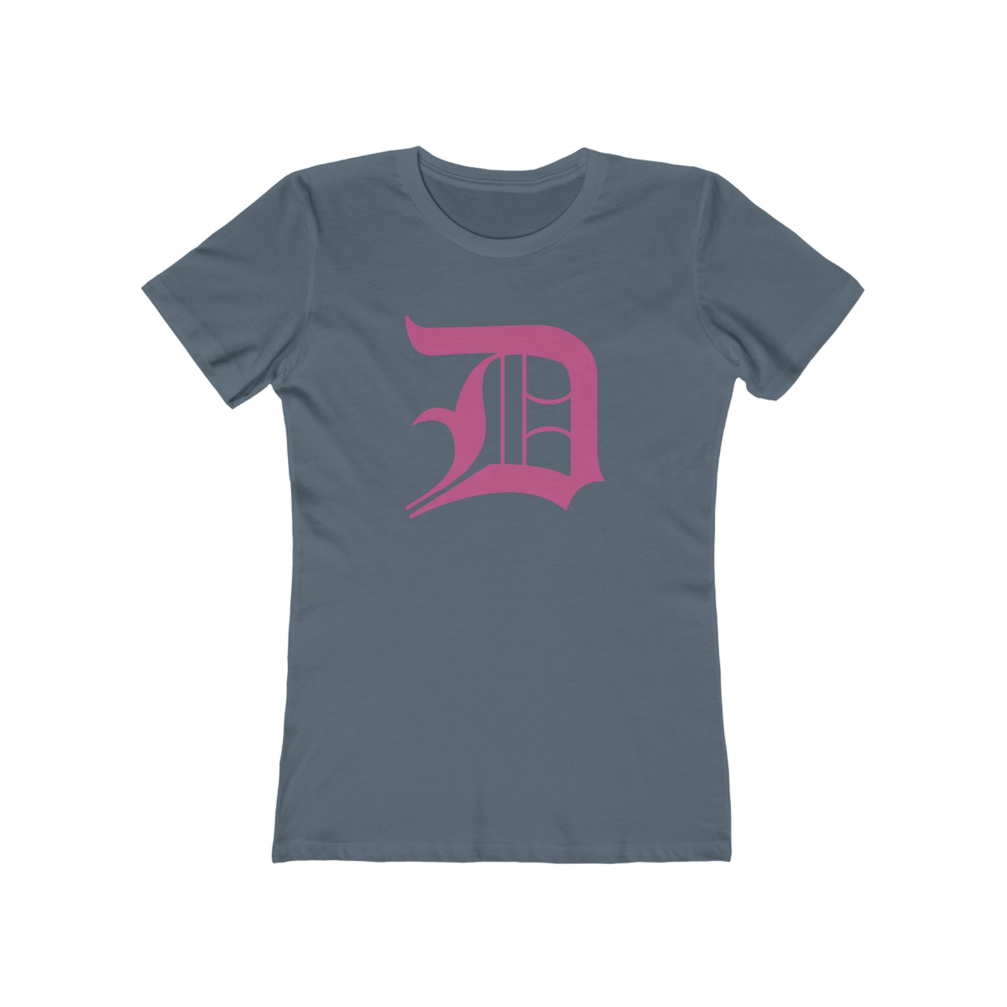 Detroit 'Old English D' T-Shirt (Apple Blossom Pink) | Women's Boyfriend Cut