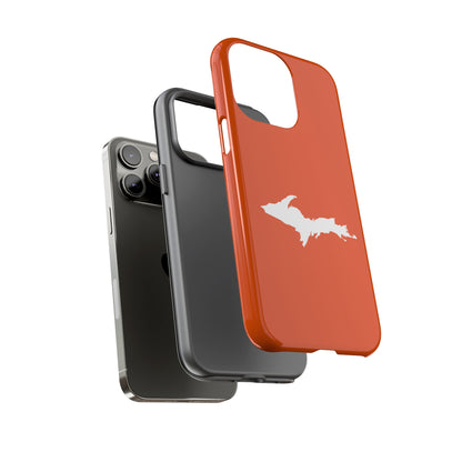 Michigan Upper Peninsula Tough Phone Case (Maple Leaf Orange w/ UP Outline) | Apple iPhone