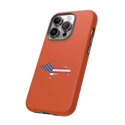 Michigan Upper Peninsula Tough Phone Case (Maple Leaf Orange w/ UP USA Outline) | Apple iPhone