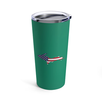 Michigan Upper Peninsula Tumbler (w/ UP USA Flag) | Emerald Green - 20oz