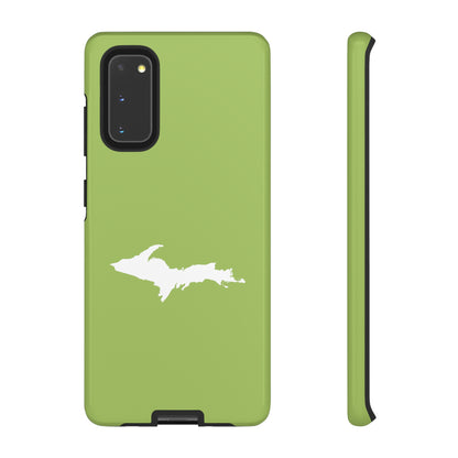 Michigan Upper Peninsula Tough Phone Case (Gooseberry Green w/ UP Outline) | Samsung & Pixel Android