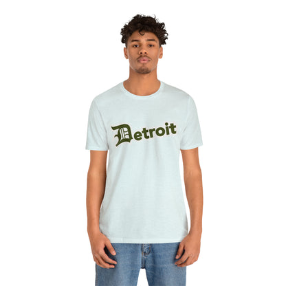 'Detroit' T-Shirt (Army Green w/ Old English 'D') | Unisex Standard