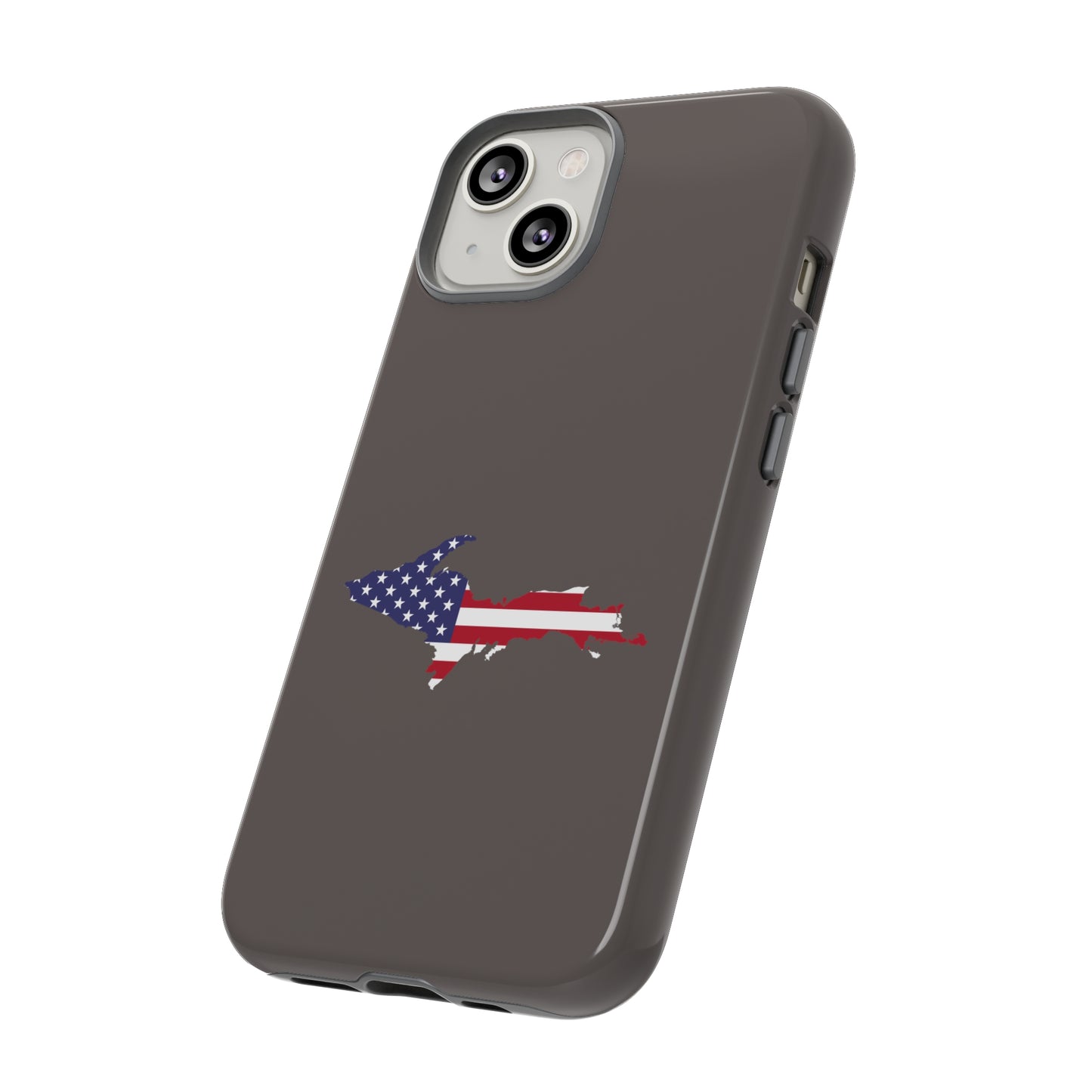 Michigan Upper Peninsula Tough Phone Case (Warren Tank Grey w/ UP USA Outline) | Apple iPhone