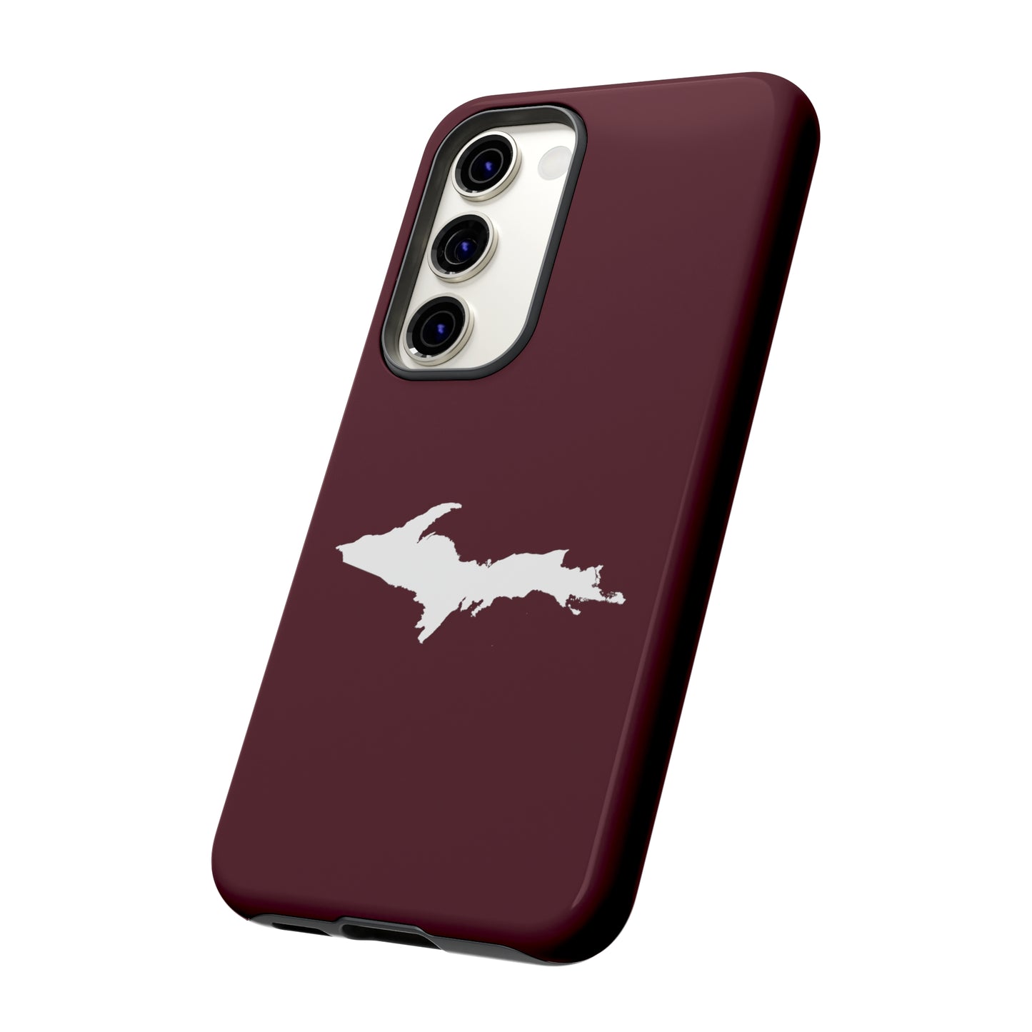 Michigan Upper Peninsula Tough Phone Case (Pinot Red w/ UP Outline) | Samsung & Pixel Android