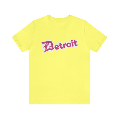 'Detroit' T-Shirt (Apple Blossom Pink w/ Old English 'D') | Unisex Standard