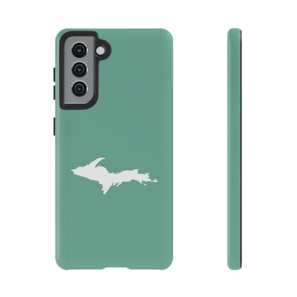 Michigan Upper Peninsula Tough Phone Case ('64 Metallic Mint Green w/ UP Outline) | Samsung & Pixel Android