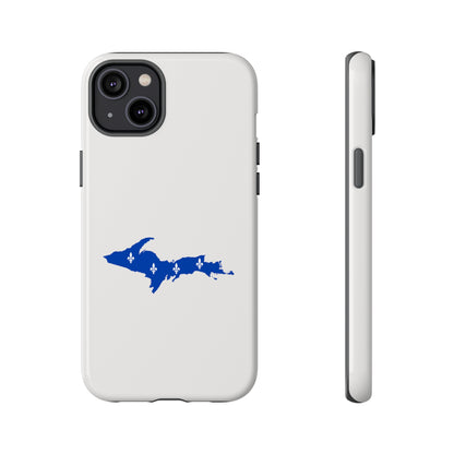 Michigan Upper Peninsula Tough Phone Case (Birch Bark White w/ UP Quebec Flag Outline) | Apple iPhone