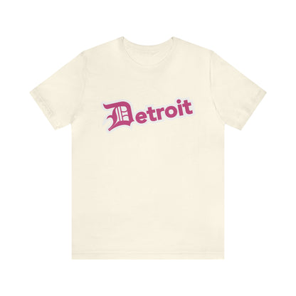 'Detroit' T-Shirt (Apple Blossom Pink w/ Old English 'D') | Unisex Standard