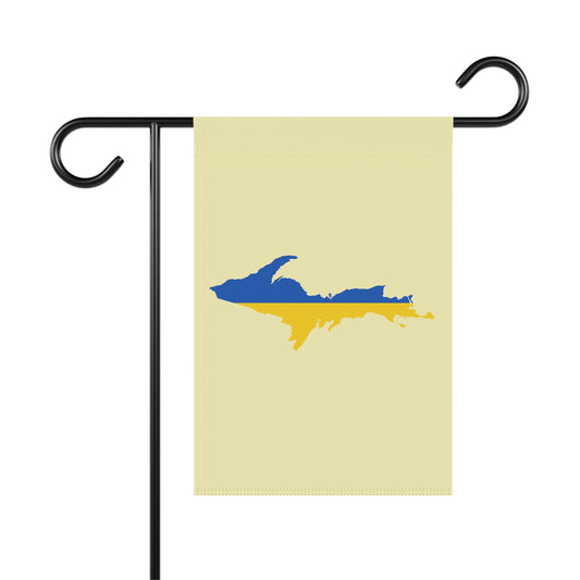 Michigan Upper Peninsula Home & Garden Flag (w/ UP Ukraine Flag) | Canary Yellow