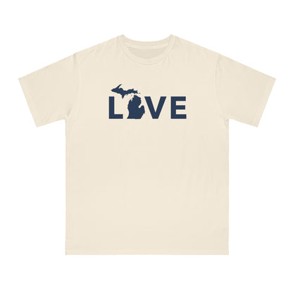 Michigan 'Love' T-Shirt (Geometric Sans Font) | Organic Unisex