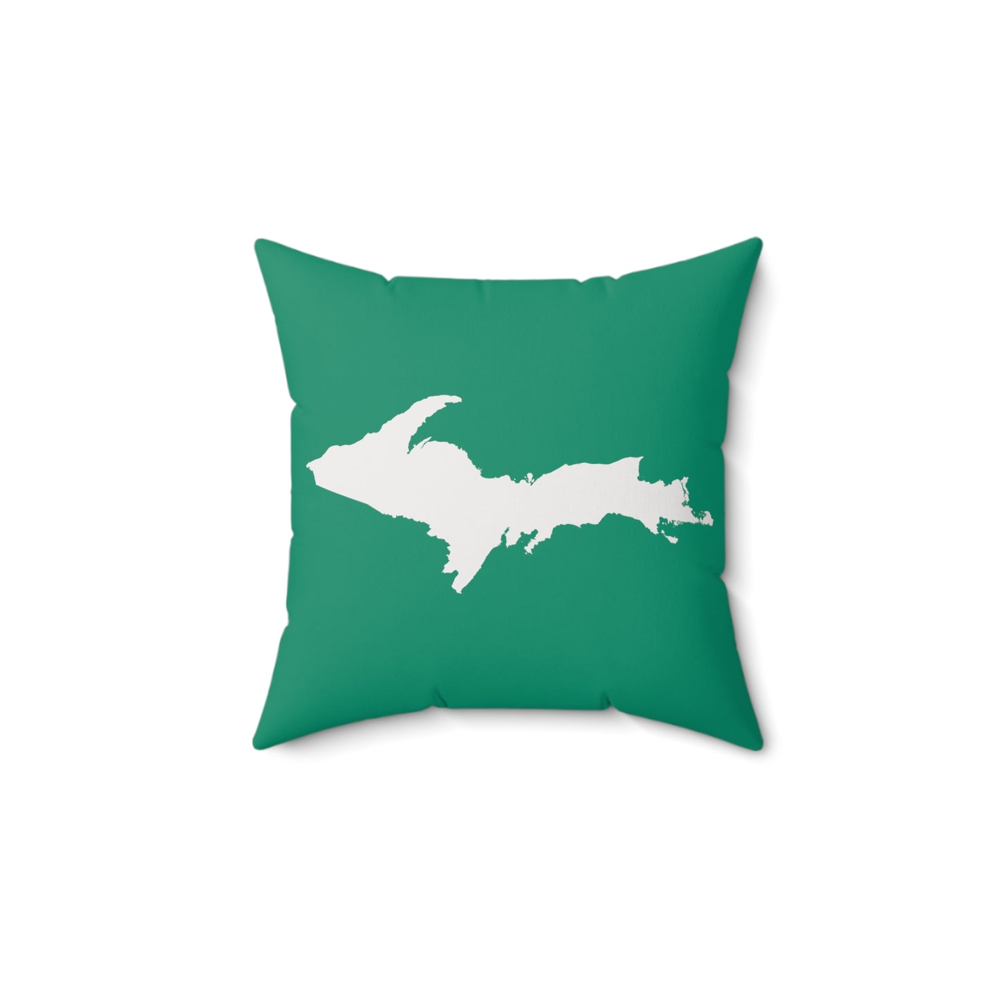 Michigan Upper Peninsula Accent Pillow (w/ UP Outline) | Emerald Green