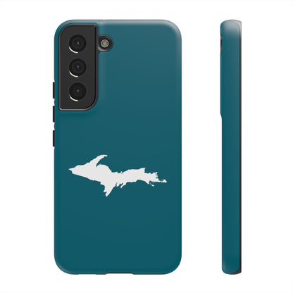 Michigan Upper Peninsula Tough Phone Case (Auburn Hills Teal w/ UP Outline) | Samsung & Pixel Android