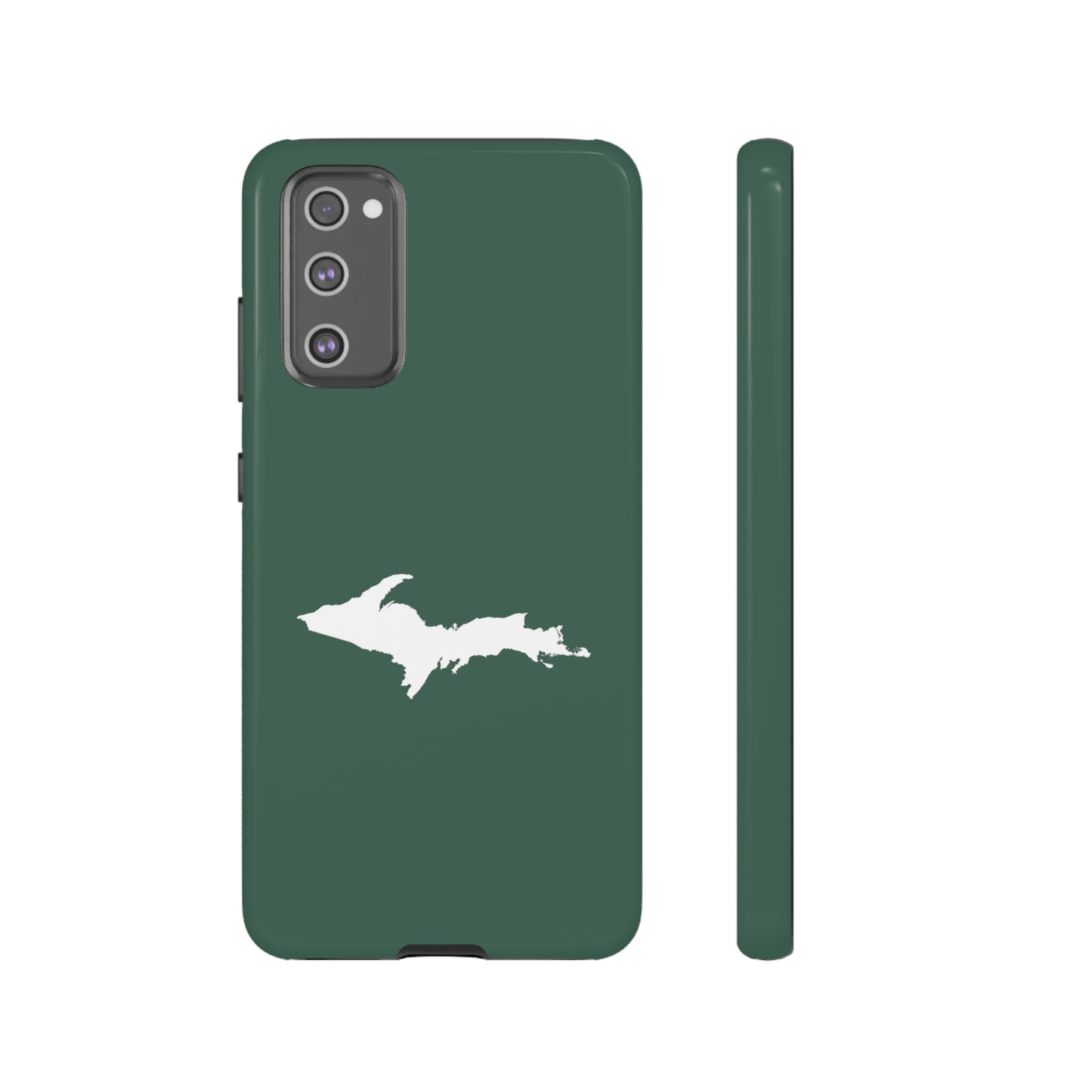 Michigan Upper Peninsula Tough Phone Case (Ginger Ale Green w/ UP Outline) | Samsung & Pixel Android