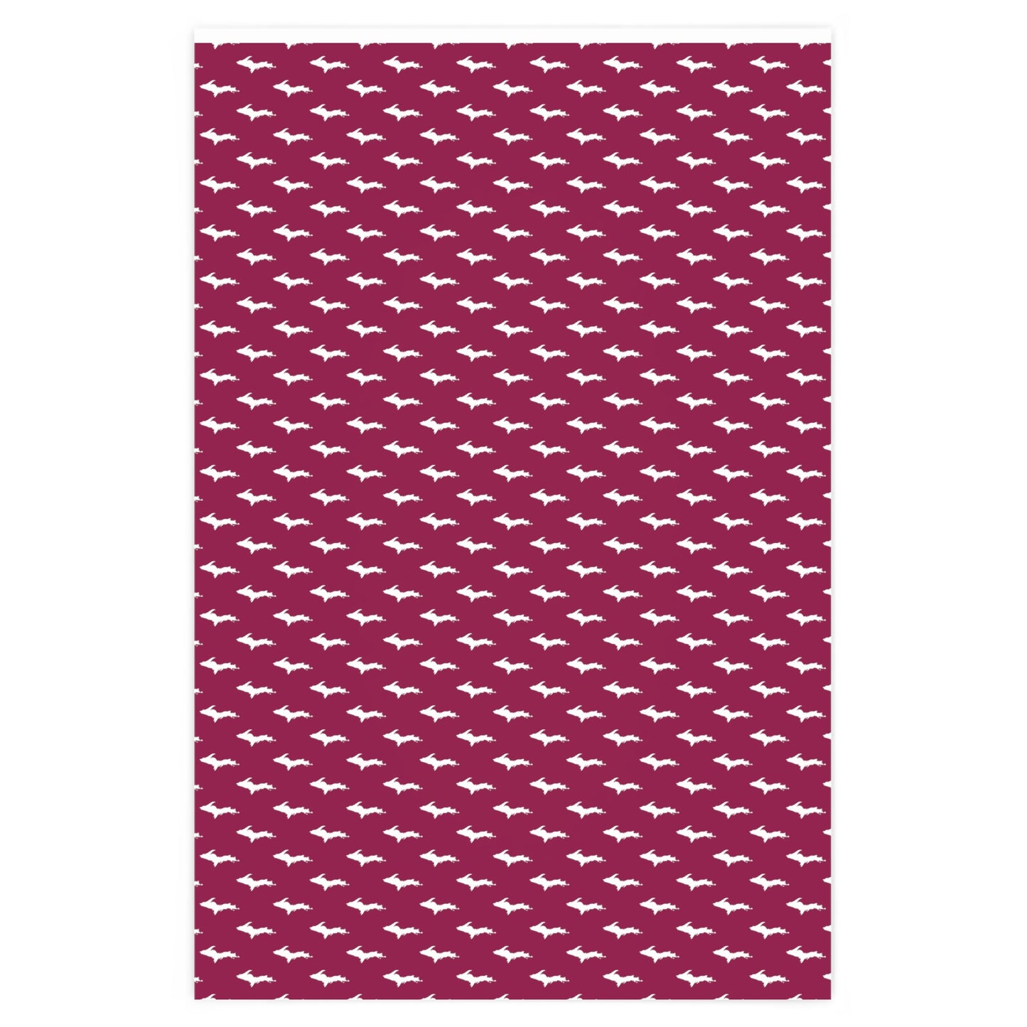 Michigan Upper Peninsula Wrapping Paper (w/ UP Pattern) | Ruby Red