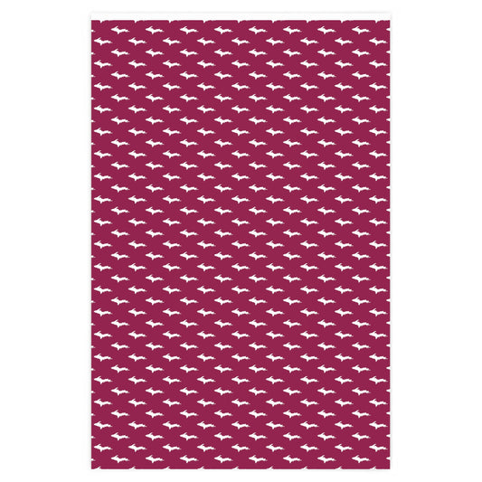 Michigan Upper Peninsula Wrapping Paper (w/ UP Pattern) | Ruby Red