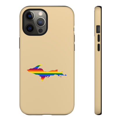 Michigan Upper Peninsula Tough Phone Case (Maple Color w/ UP Pride Flag Outline) | Apple iPhone