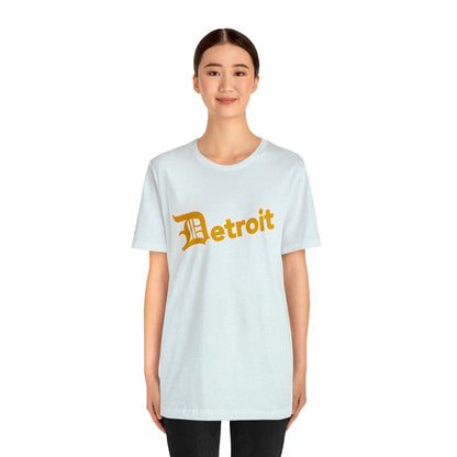 'Detroit' T-Shirt (Gold w/ Old English 'D') | Unisex Standard