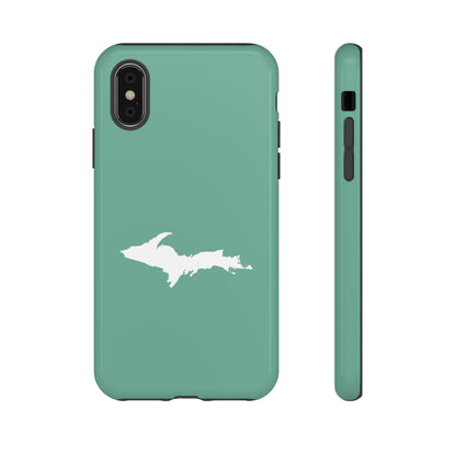 Michigan Upper Peninsula Tough Phone Case ('64 Metallic Mint Green w/ UP Outline) | Apple iPhone