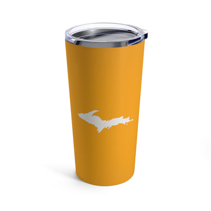 Michigan Upper Peninsula Tumbler (w/ UP Outline) | Birch Leaf Orange - 20oz