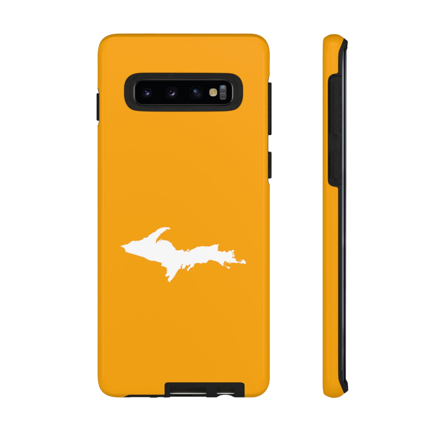 Michigan Upper Peninsula Tough Phone Case (Autumn Birch Leaf Color w/ UP Outline) | Samsung & Pixel Android