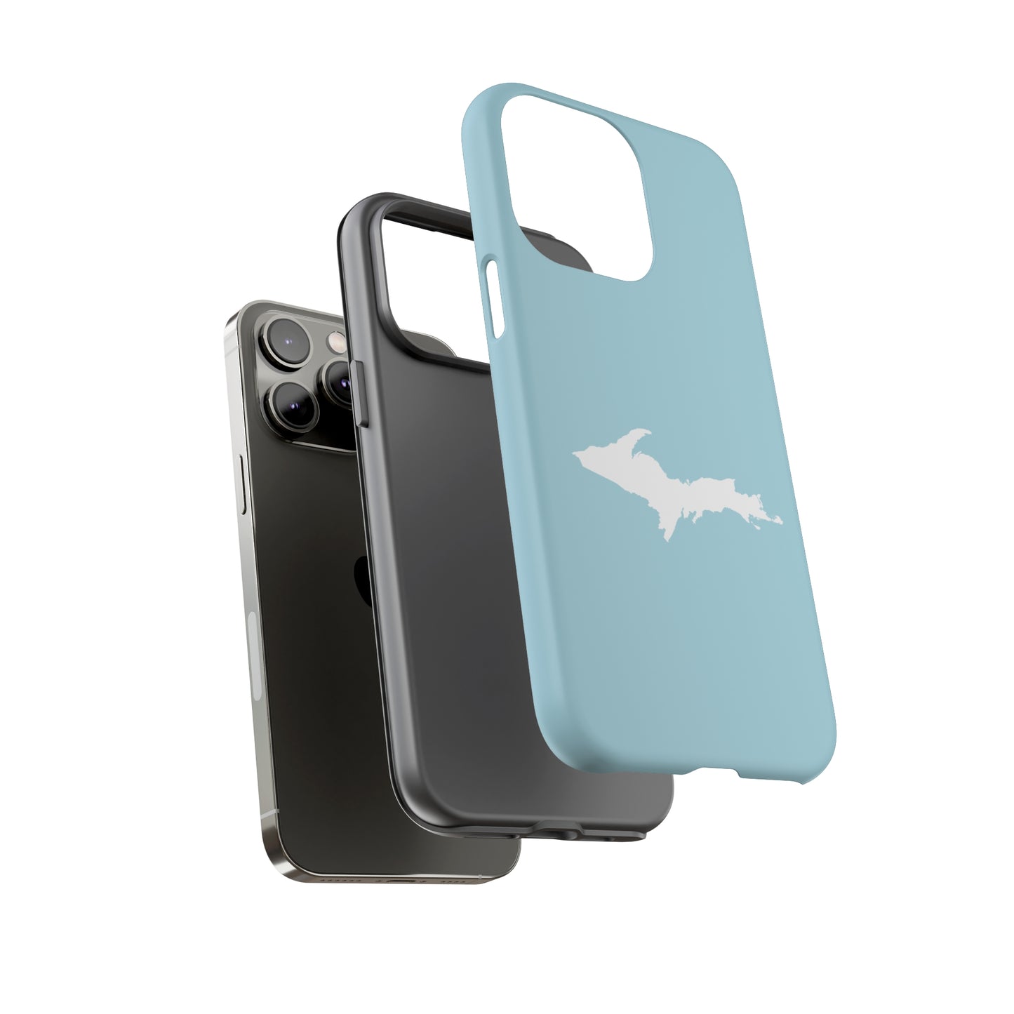 Michigan Upper Peninsula Tough Phone Case ('58 Caddie Blue w/ UP Outline) | Apple iPhone