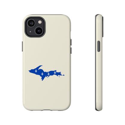 Michigan Upper Peninsula Tough Phone Case (Ivory White w/ UP Quebec Flag Outline) | Apple iPhone