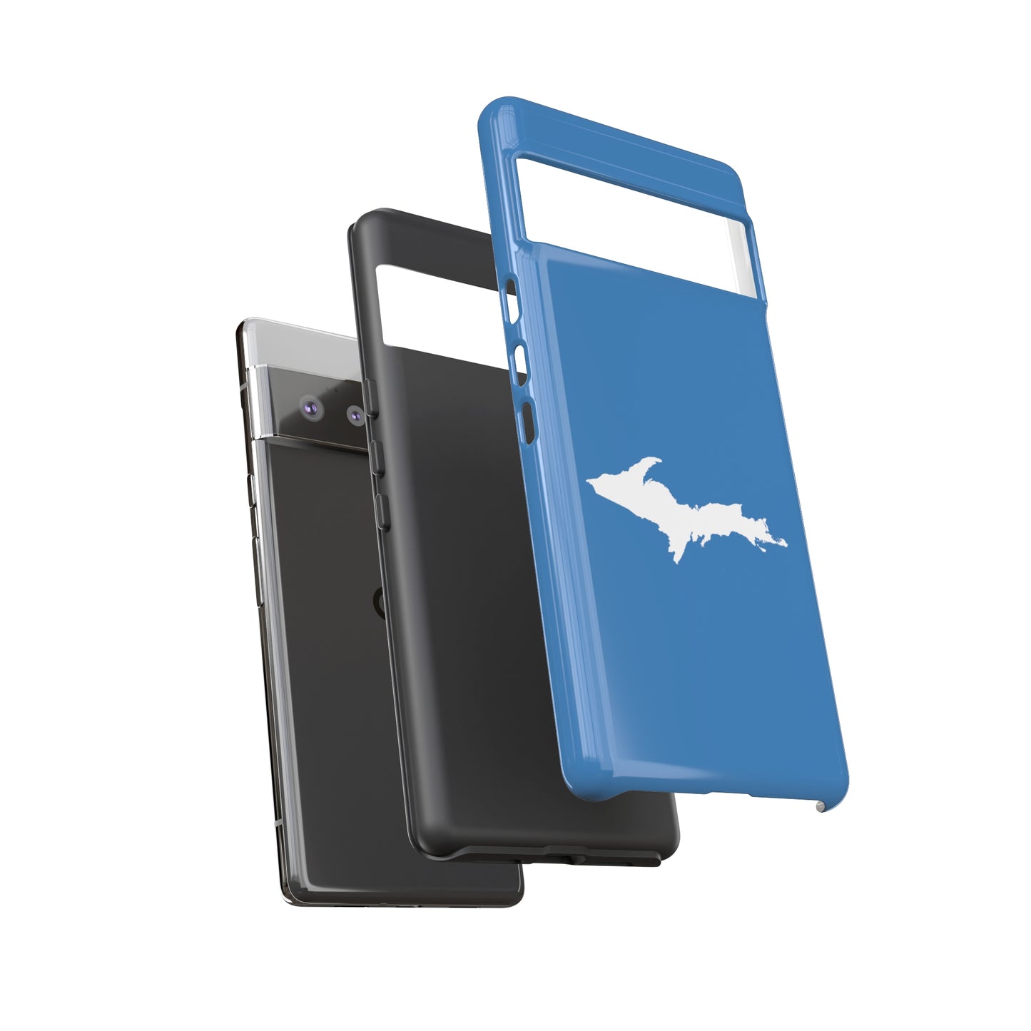 Michigan Upper Peninsula Tough Phone Case (Lake Superior Blue w/ UP Outline) | Samsung & Pixel Android