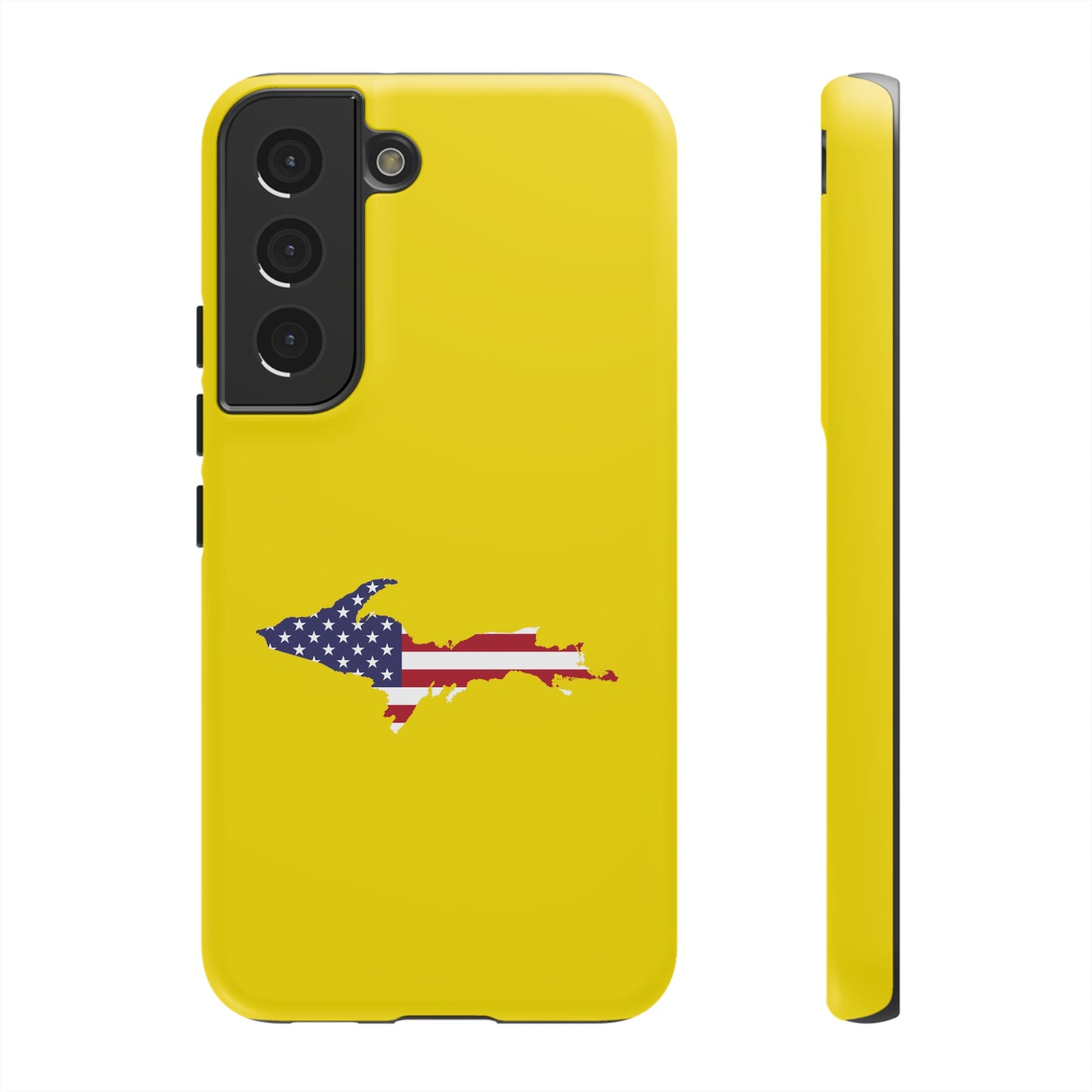 Michigan Upper Peninsula Tough Phone Case (Gadsen Yellow w/ UP USA Flag Outline) | Samsung & Pixel Android