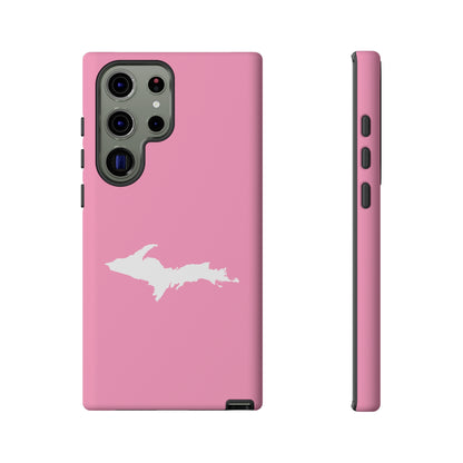 Michigan Upper Peninsula Tough Phone Case ('67 Caddie Pink w/ UP Outline) | Samsung & Pixel Android