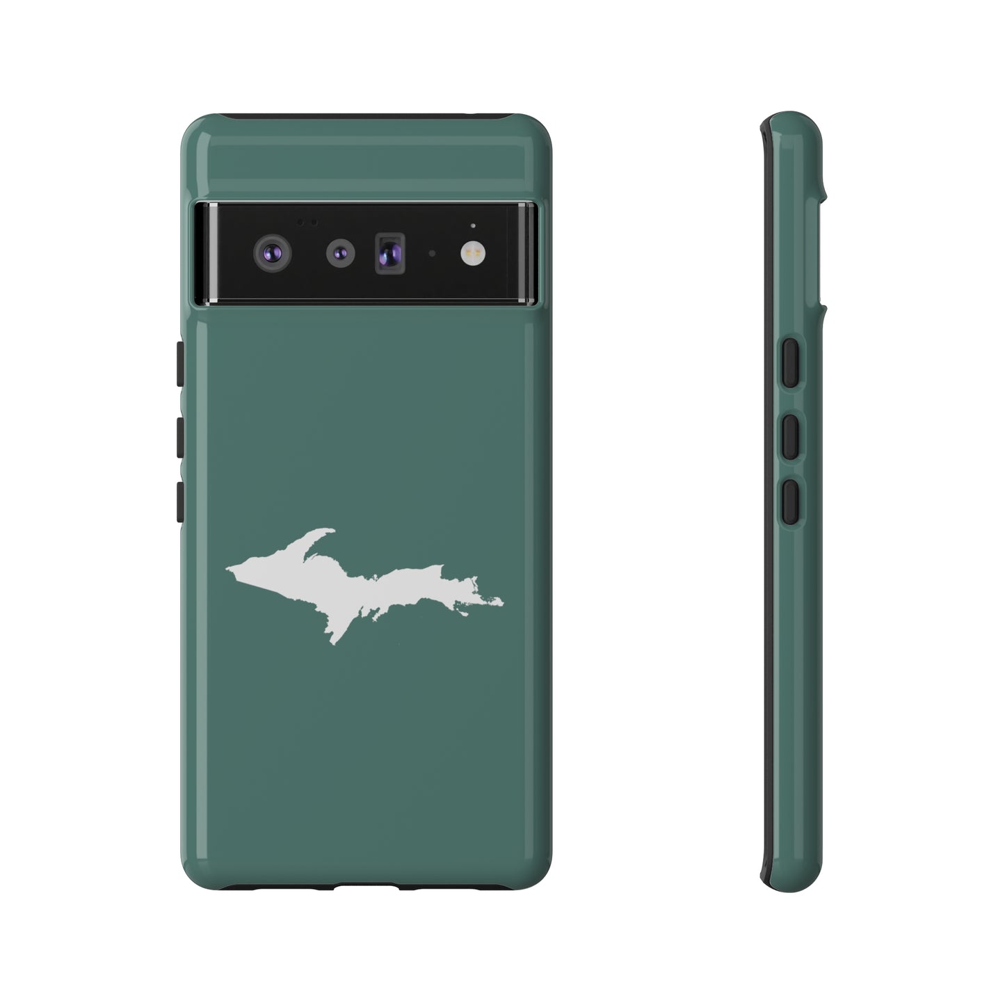 Michigan Upper Peninsula Tough Phone Case (Copper Green w/ UP Outline) | Samsung & Pixel Android