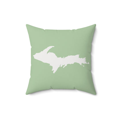 Michigan Upper Peninsula Accent Pillow (w/ UP Outline) | Tea Green