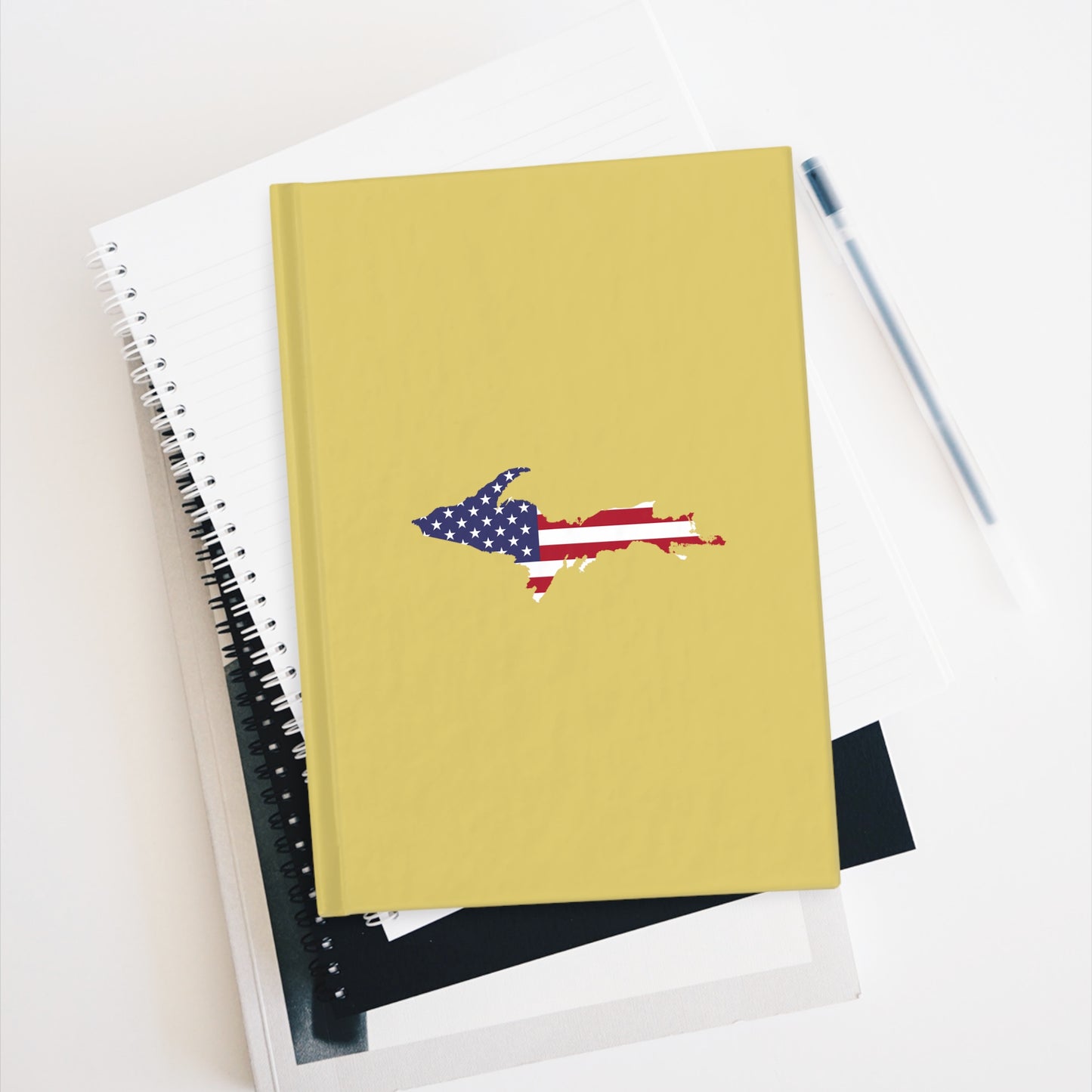 Michigan Upper Peninsula Blank Sketchbook (w/ UP USA Flag) | Plum Yellow