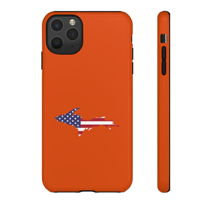 Michigan Upper Peninsula Tough Phone Case (Maple Leaf Orange w/ UP USA Outline) | Apple iPhone