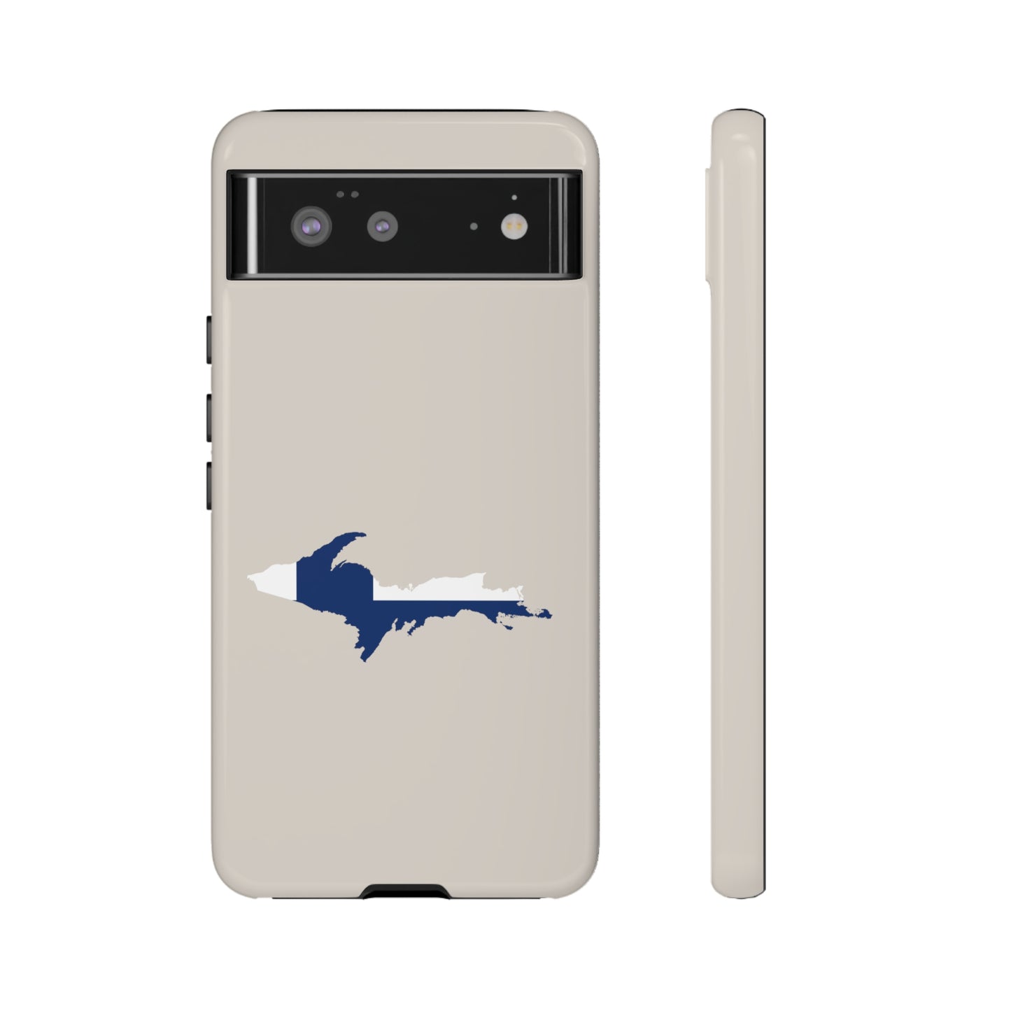 Michigan Upper Peninsula Tough Phone Case (w/ UP Finland Flag Outline) | Samsung & Pixel Android