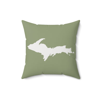 Michigan Upper Peninsula Accent Pillow (w/ UP Outline) | Beachgrass Green