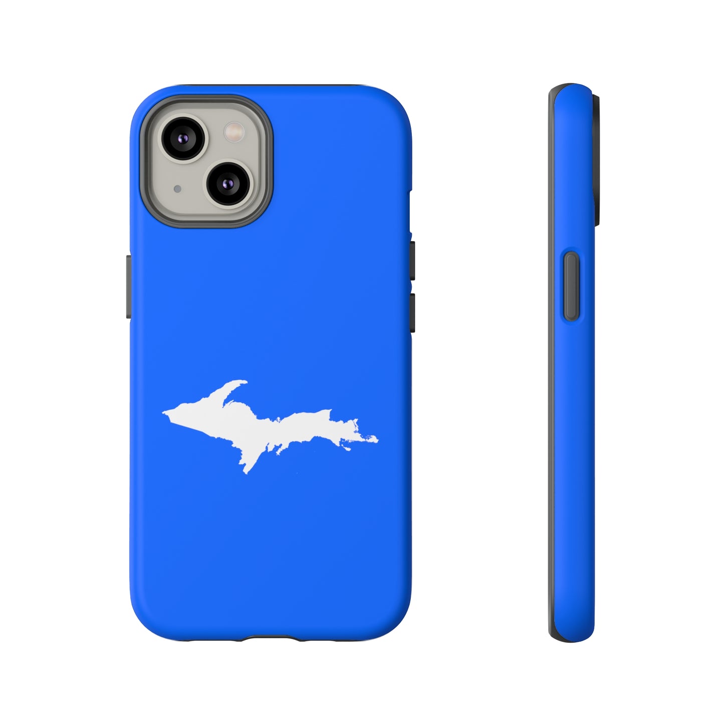 Michigan Upper Peninsula Tough Phone Case (Motor Town Blue w/ UP Outline) | Apple iPhone