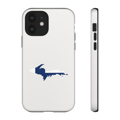 Michigan Upper Peninsula Tough Phone Case (Birch Bark White w/ UP Finland Flag Outline) | Apple iPhone