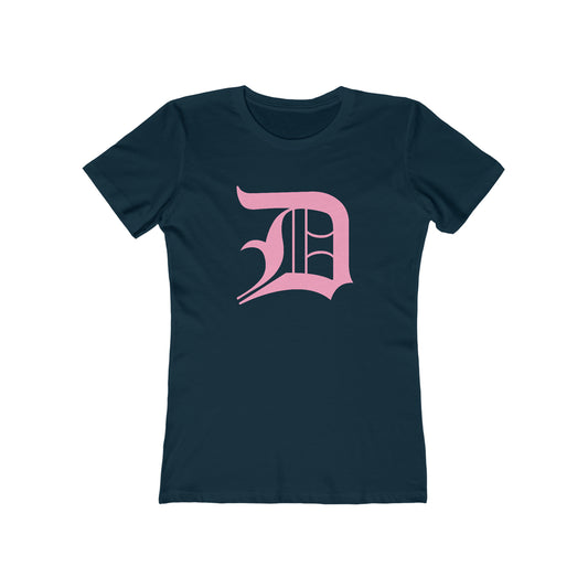 Detroit 'Old English D' T-Shirt ('67 Caddie Pink) | Women's Boyfriend Cut