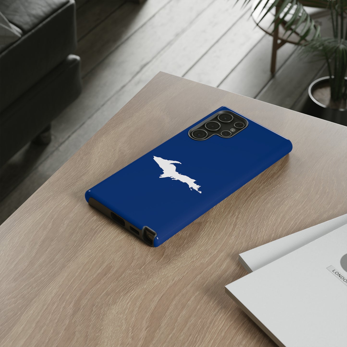 Michigan Upper Peninsula Tough Phone Case (Dearborn Blue w/ UP Outline) | Samsung & Pixel Android