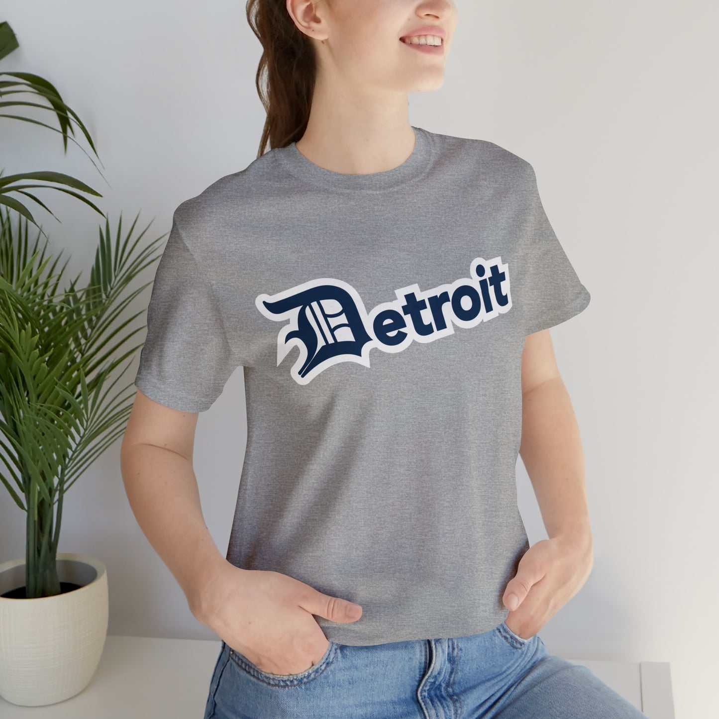 'Detroit' T-Shirt (Navy w/ Old English 'D') | Unisex Standard