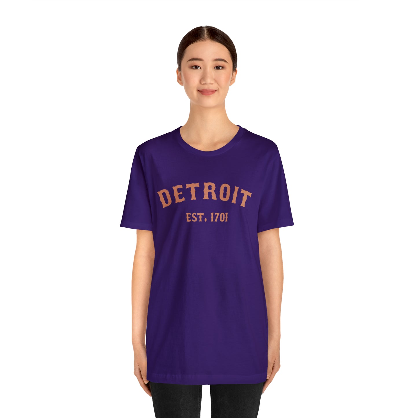 'Detroit EST. 1701' T-Shirt (Copper Ballpark Font) | Unisex Standard