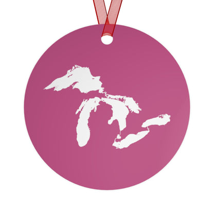 Great Lakes Christmas Ornament | Metal - Apple Blossom Pink