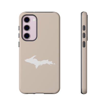 Michigan Upper Peninsula Tough Phone Case (White Pine Color w/ UP Outline) | Samsung & Pixel Android