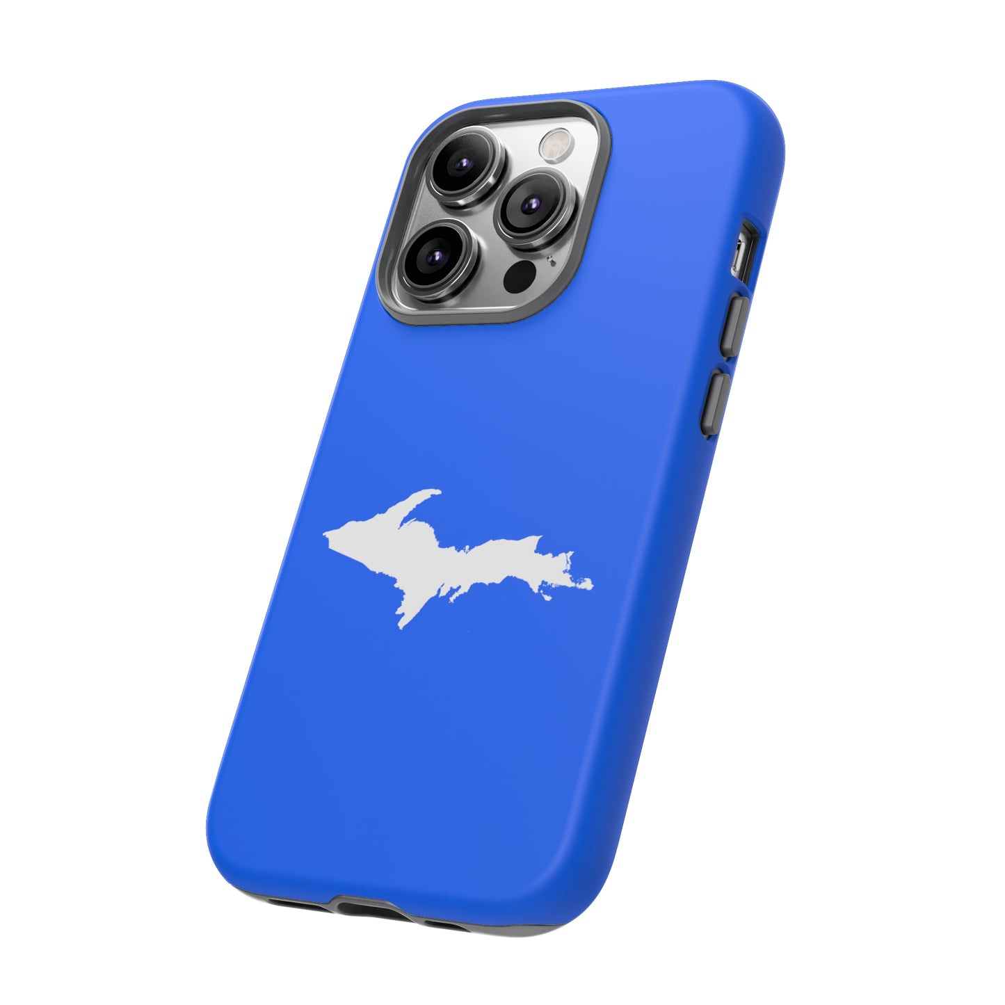 Michigan Upper Peninsula Tough Phone Case (Motor Town Blue w/ UP Outline) | Apple iPhone