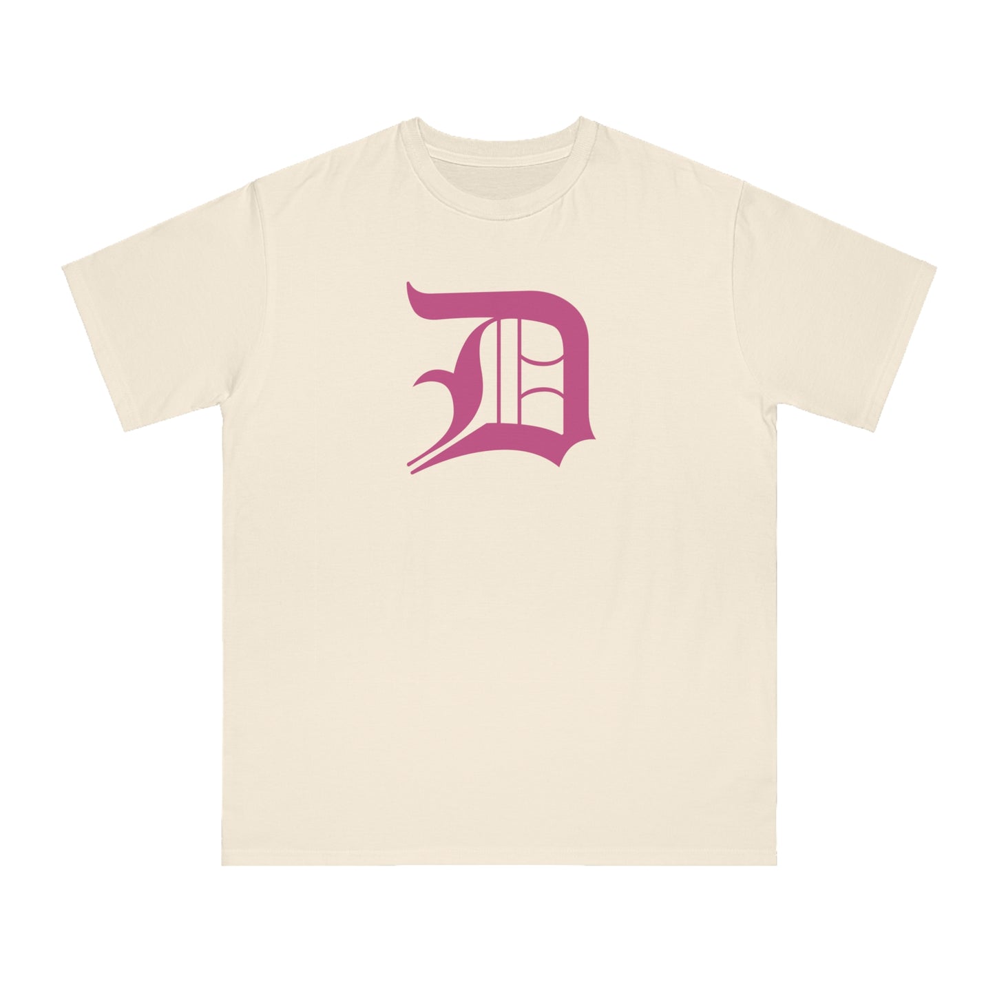 Detroit 'Old English D' T-Shirt (Apple Blossom Pink) | Unisex Organic