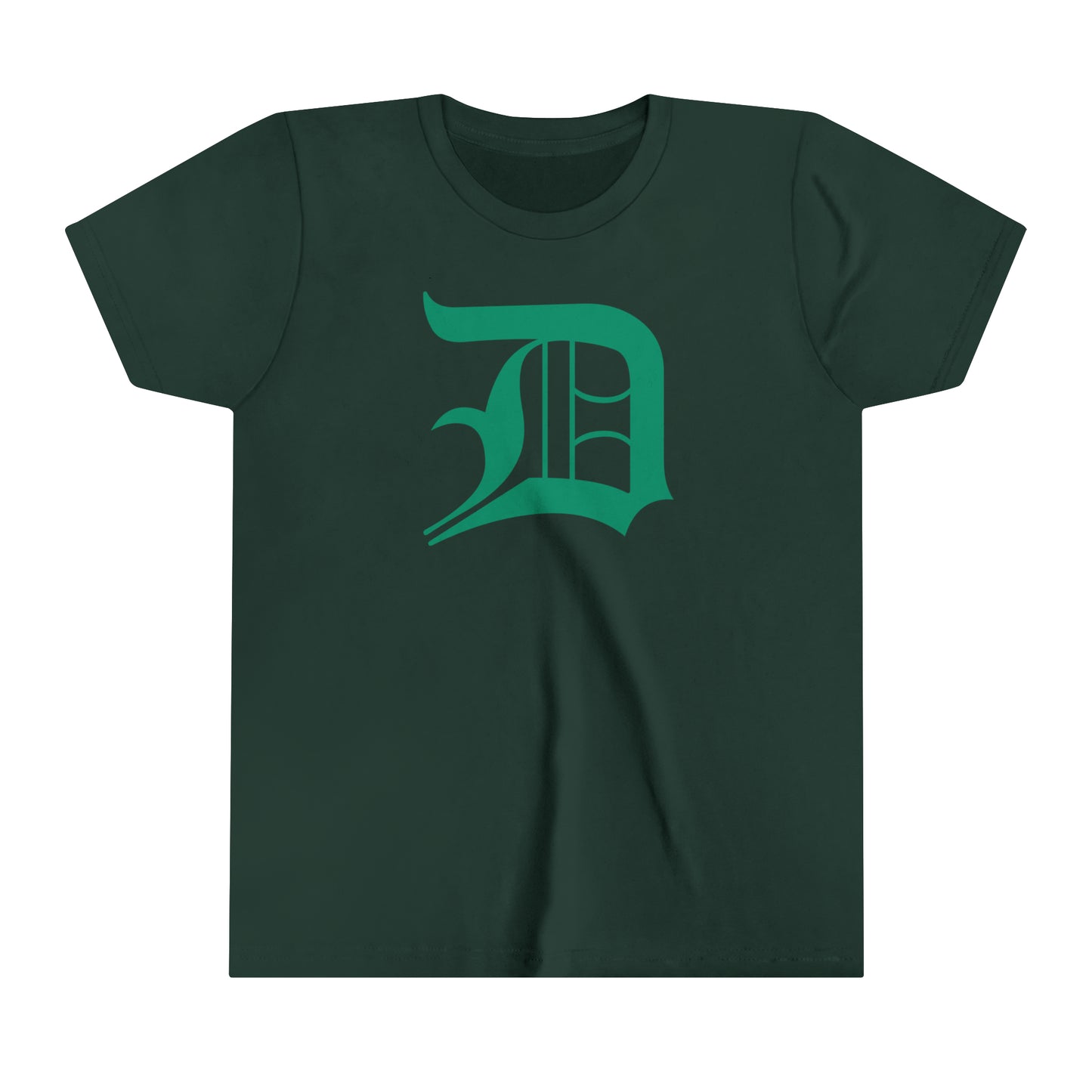 Detroit 'Old English D' T-Shirt (Emerald Green) | Youth Short Sleeve