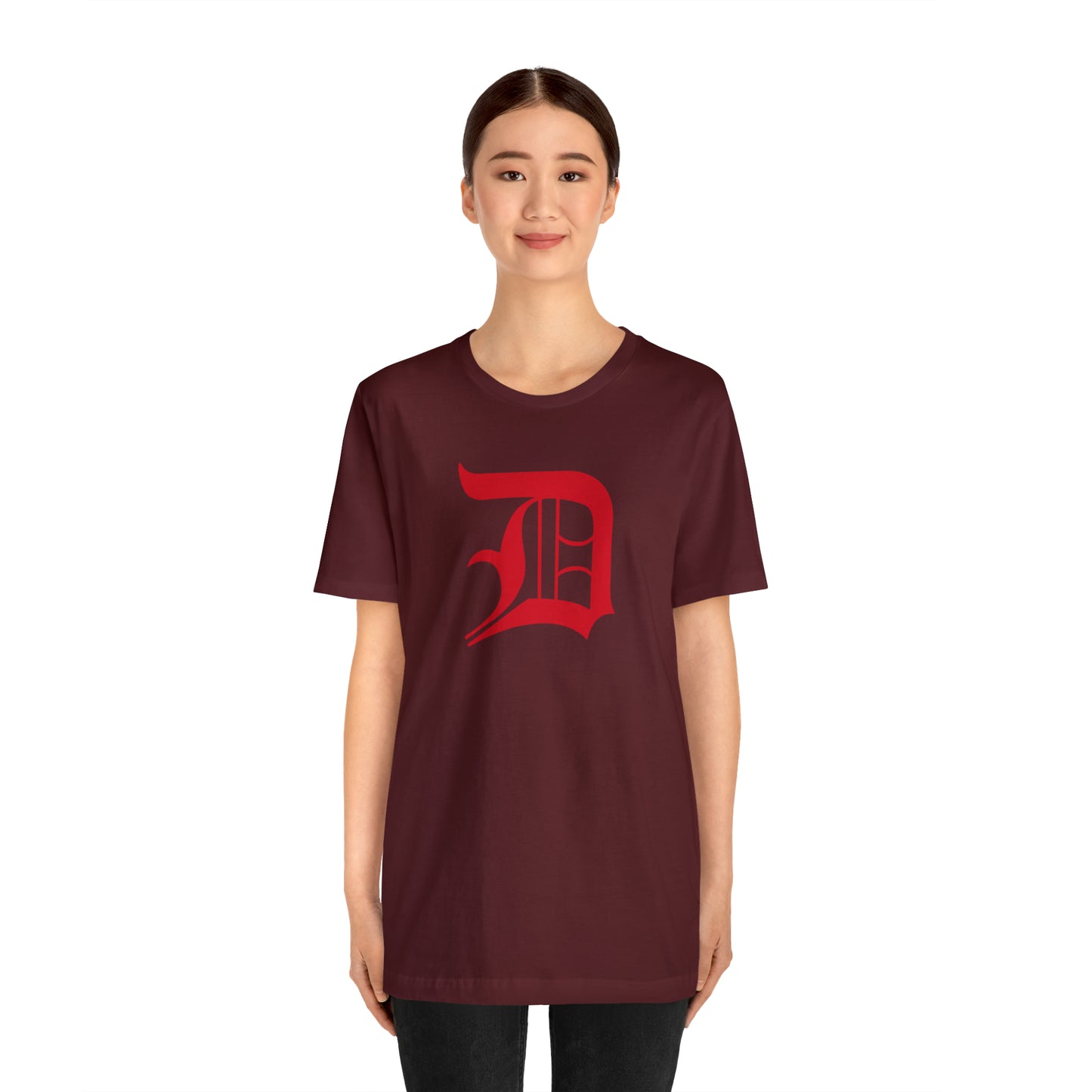 Detroit 'Old English D' T-Shirt (Aliform Red) | Unisex Standard