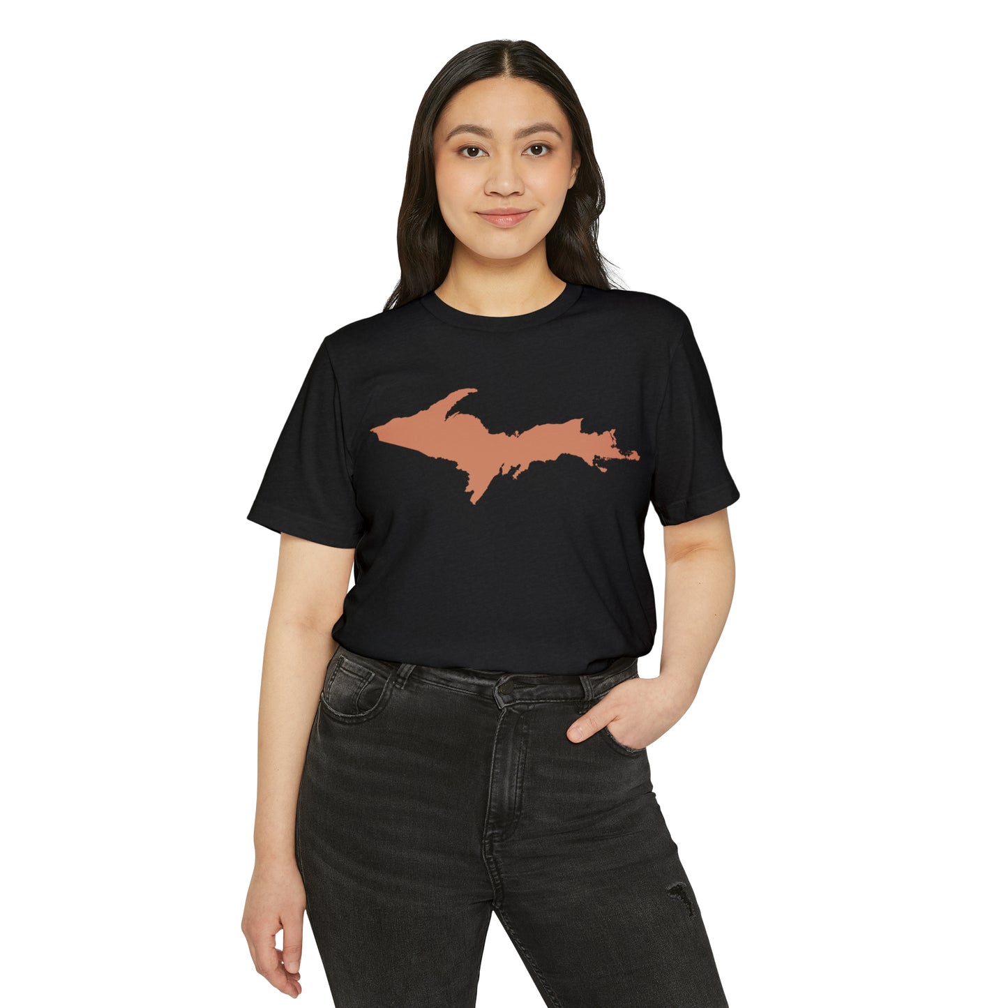 Michigan Upper Peninsula T-Shirt (w/ Copper UP Outline) | Unisex Recycled Organic